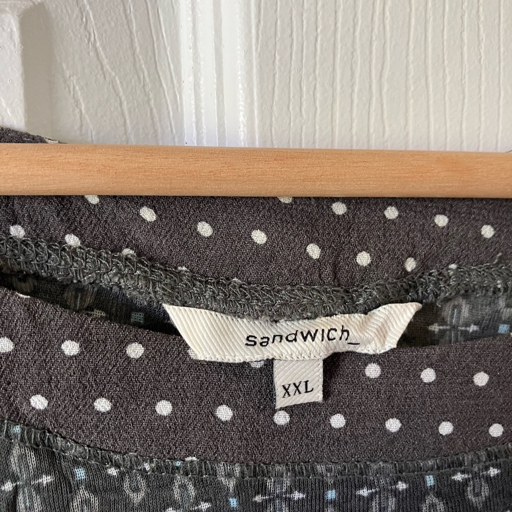 Gray Sheet Polka Dot Long Sleeve Top